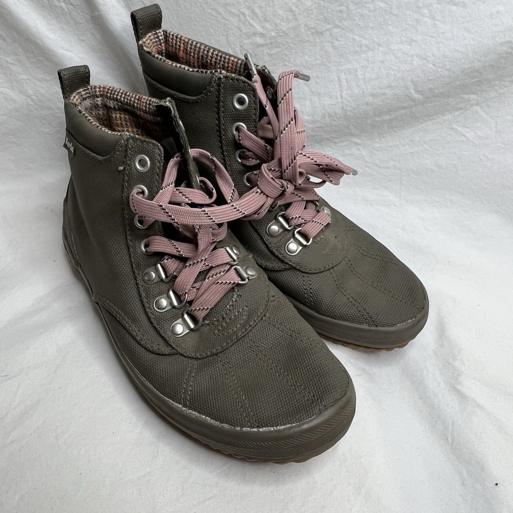 Keds Women's Waterproof Hiking Boots Womens Size 6 Olive Green Pink  WF63369